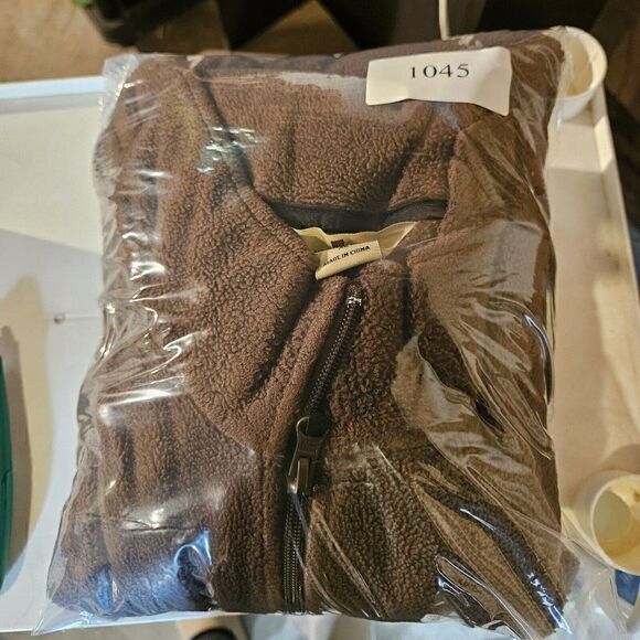 Woolrich Jacket Mens XL Brown Outdoor Fleece Full Zip - Picture 9 of 9